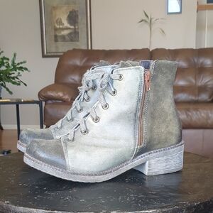 NAOT Green Leather Ankle Boots Size 40